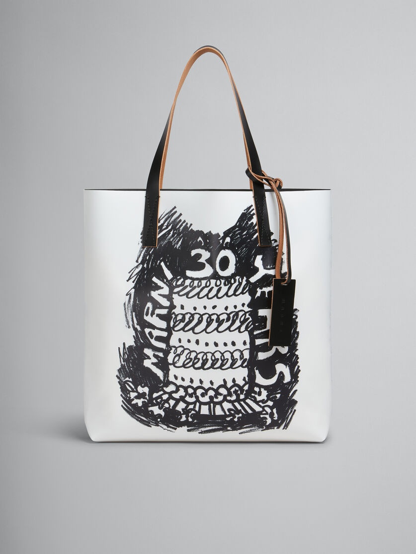 TWO TONE TRIBECA TOTE WITH MARNI 30TH ANNIVERSARY PRINT - 1