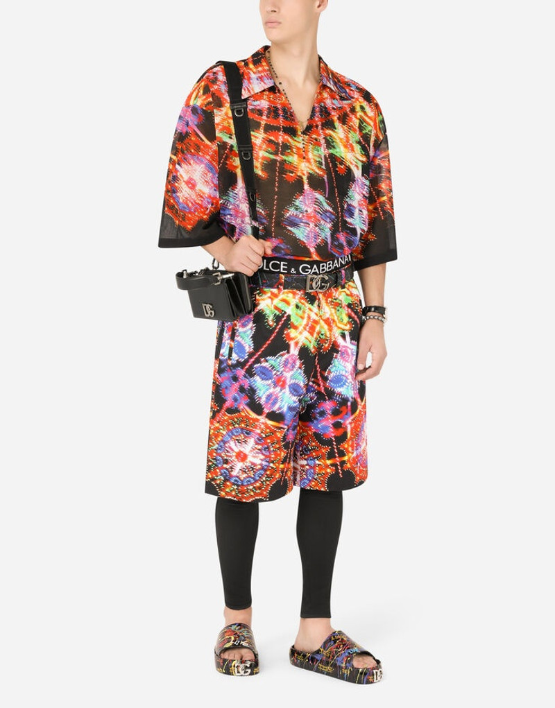 Dolce & Gabbana Illumination-print cotton Hawaiian shirt outlook