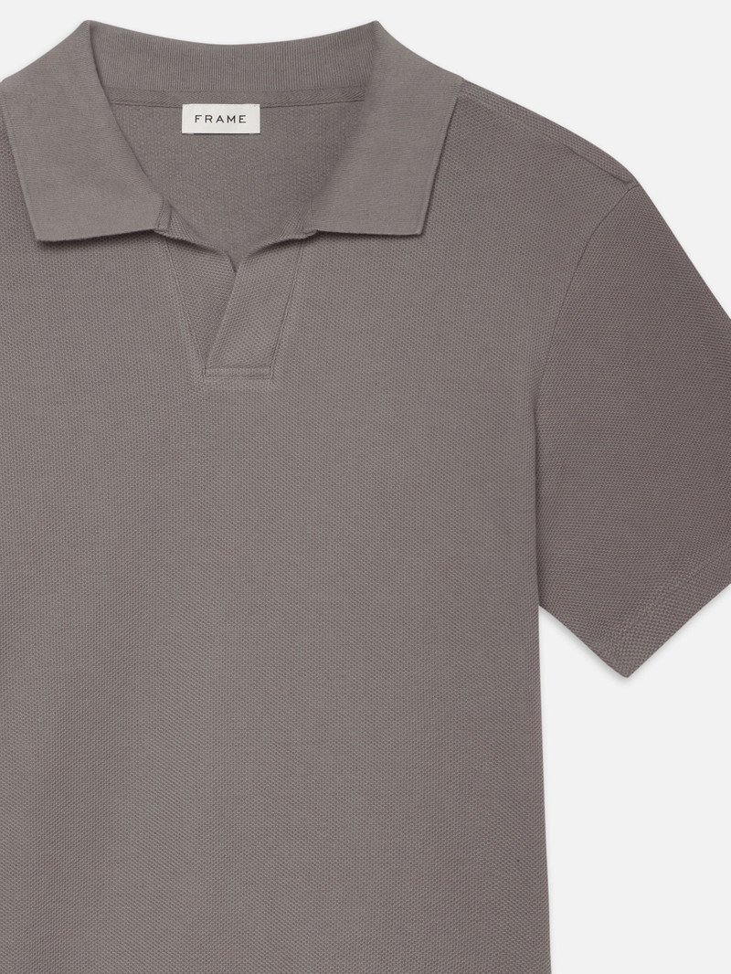 FRAME Jacquard Polo in Storm Grey outlook