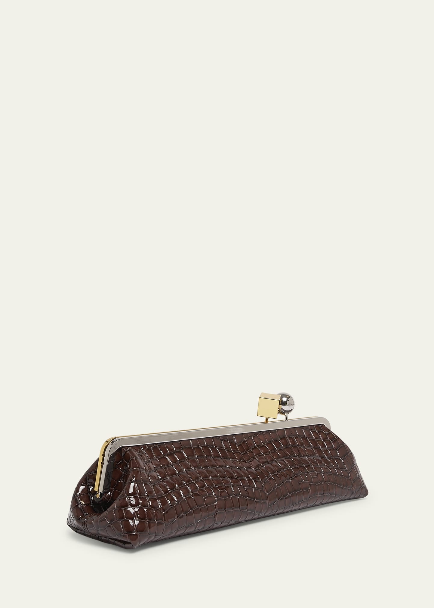 La Pochette Salon Patent Croc-Embossed Shoulder Bag - 3