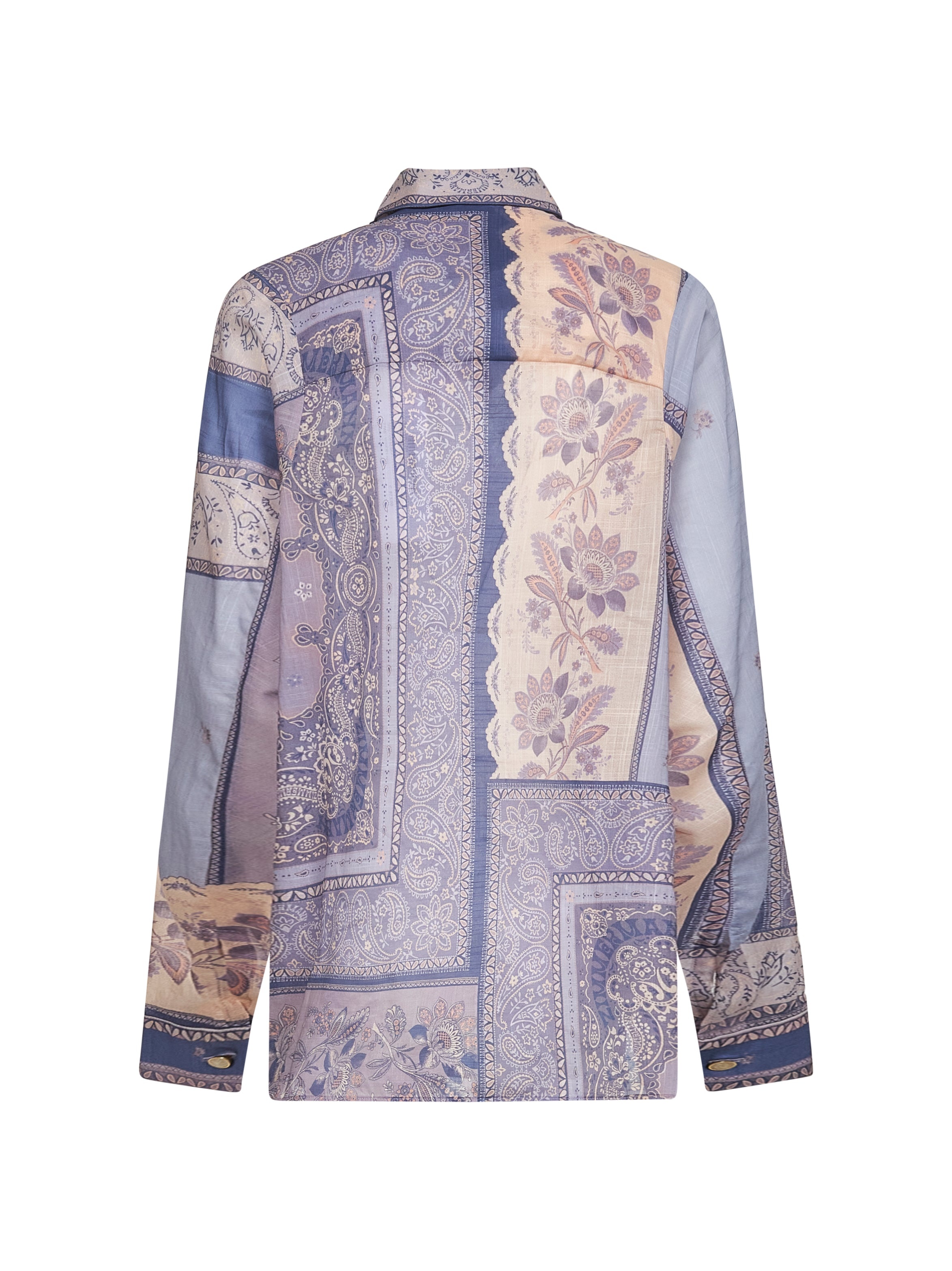 Blue bandana print cotton Lucky shirt - 2