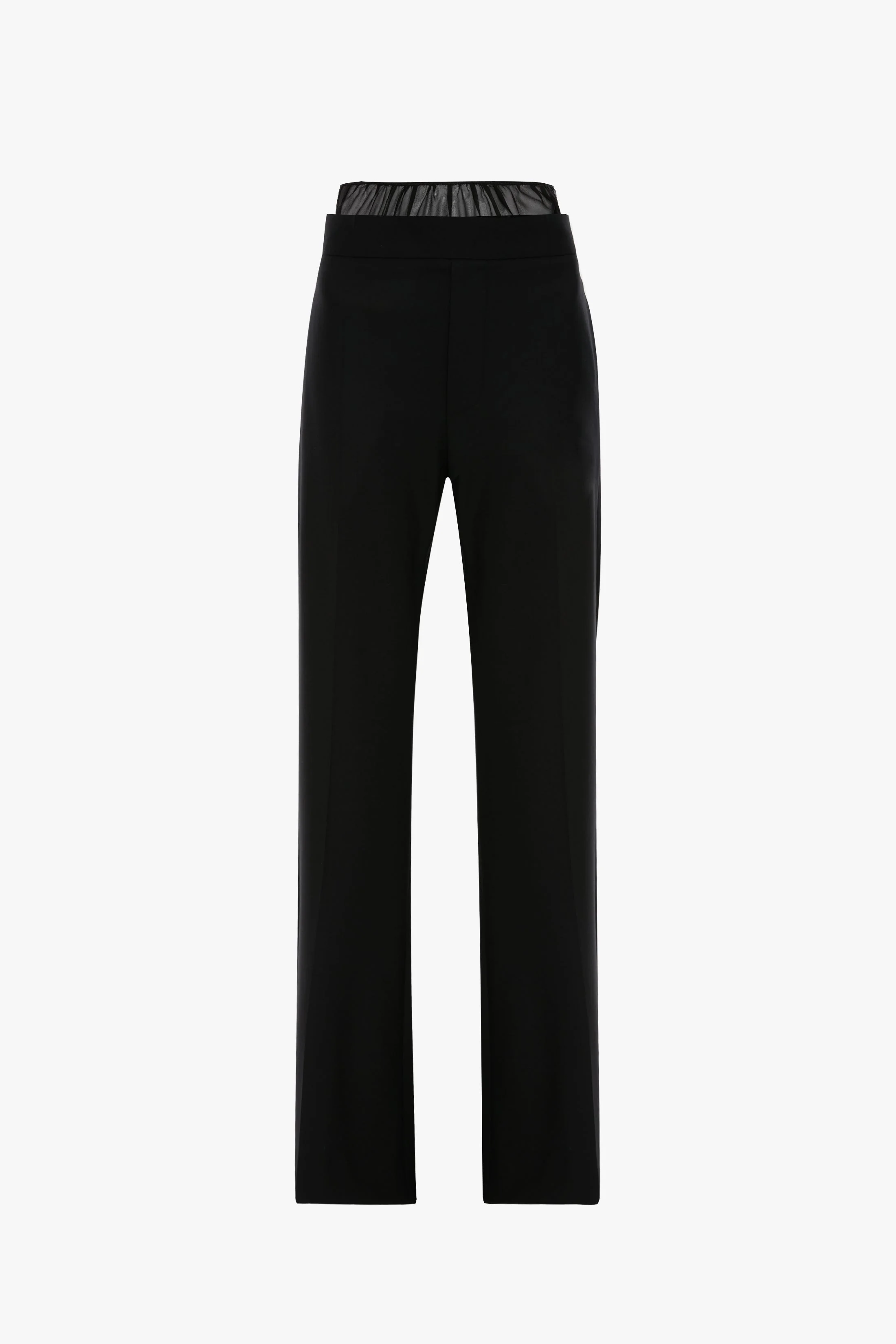 Sheer Panel Trouser In Black - 1