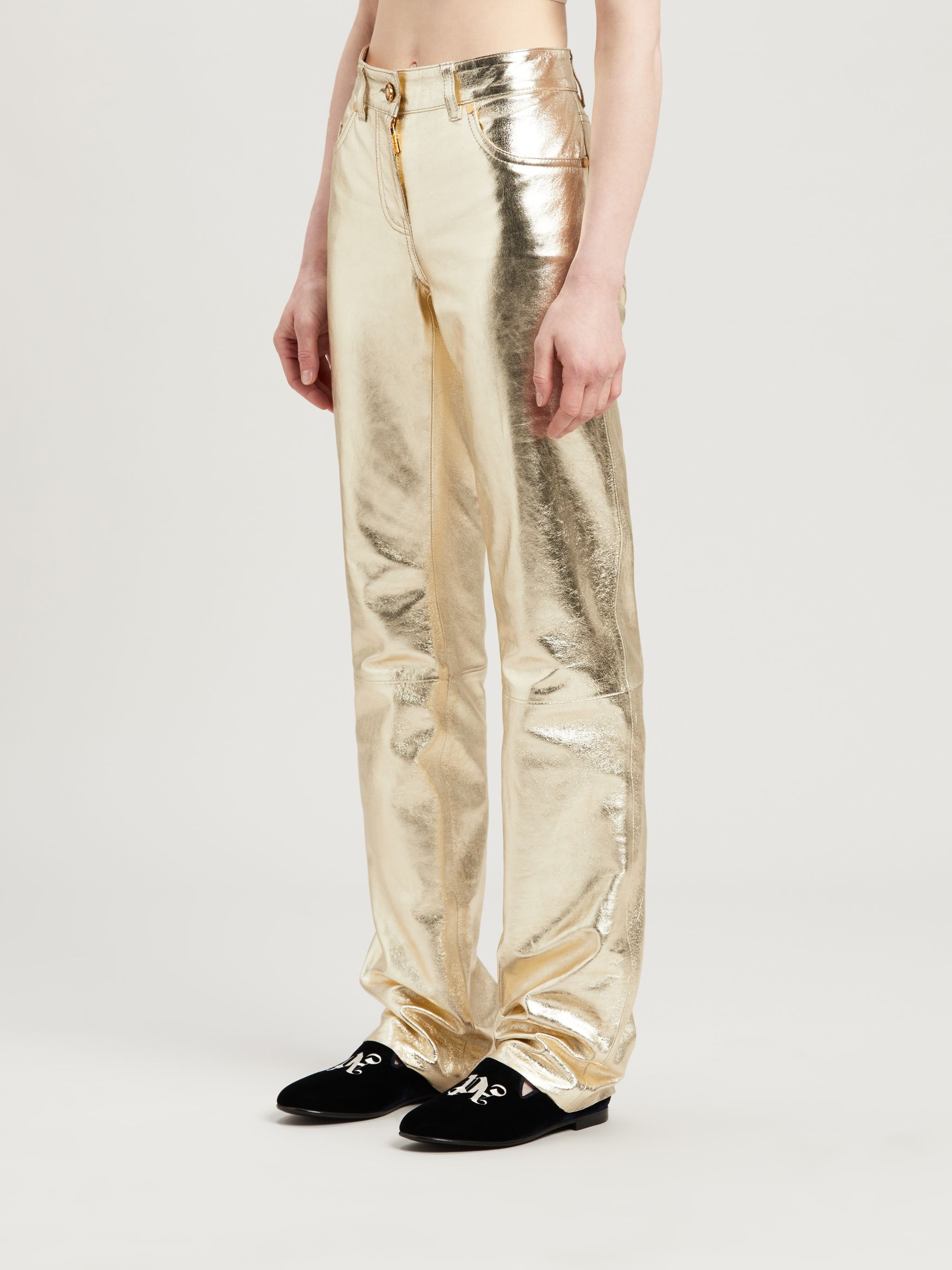 LAMINATED LEATHER PANTS - 4