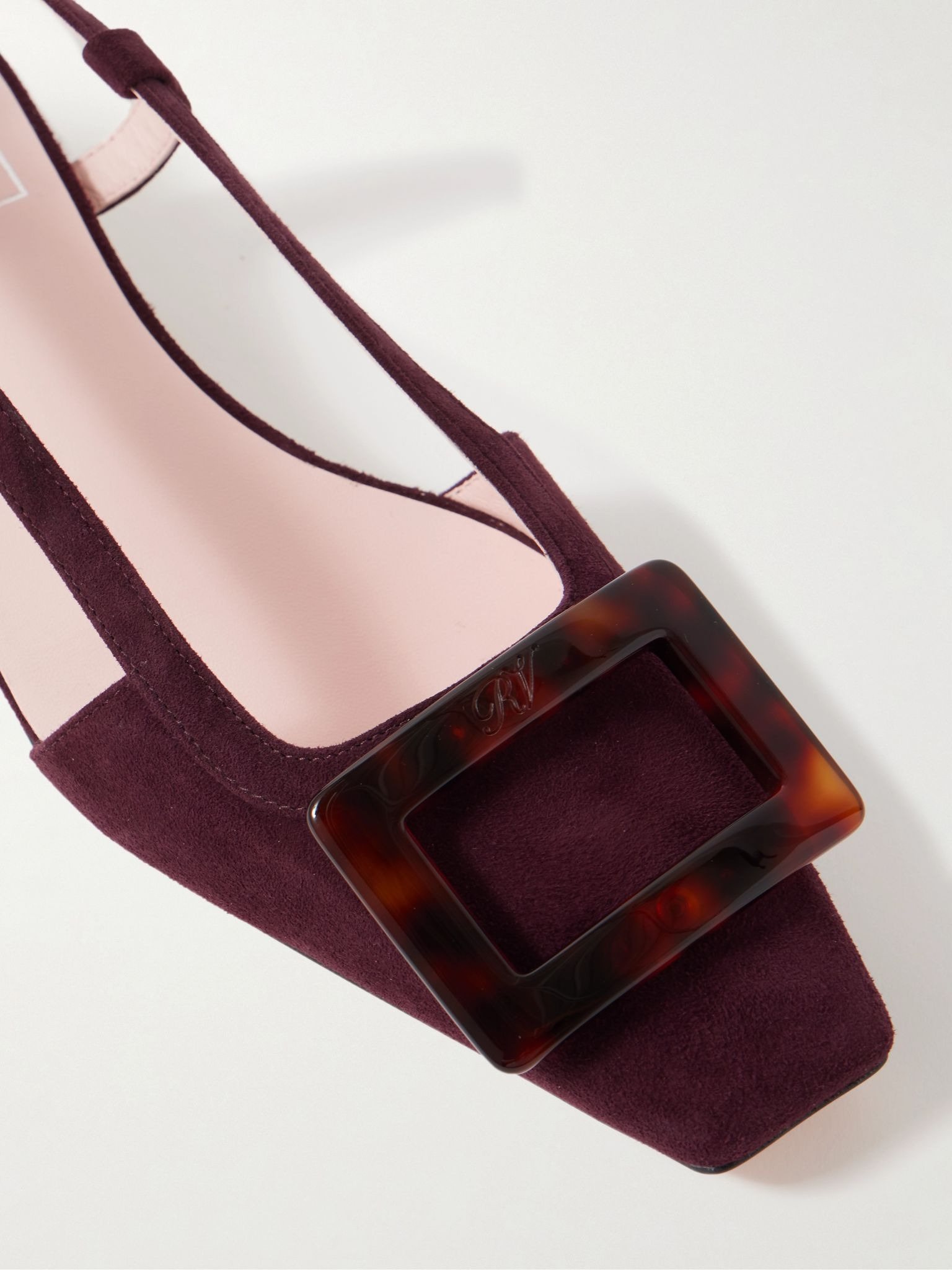 Belle Vivier 25 suede pumps Burgundy - 4