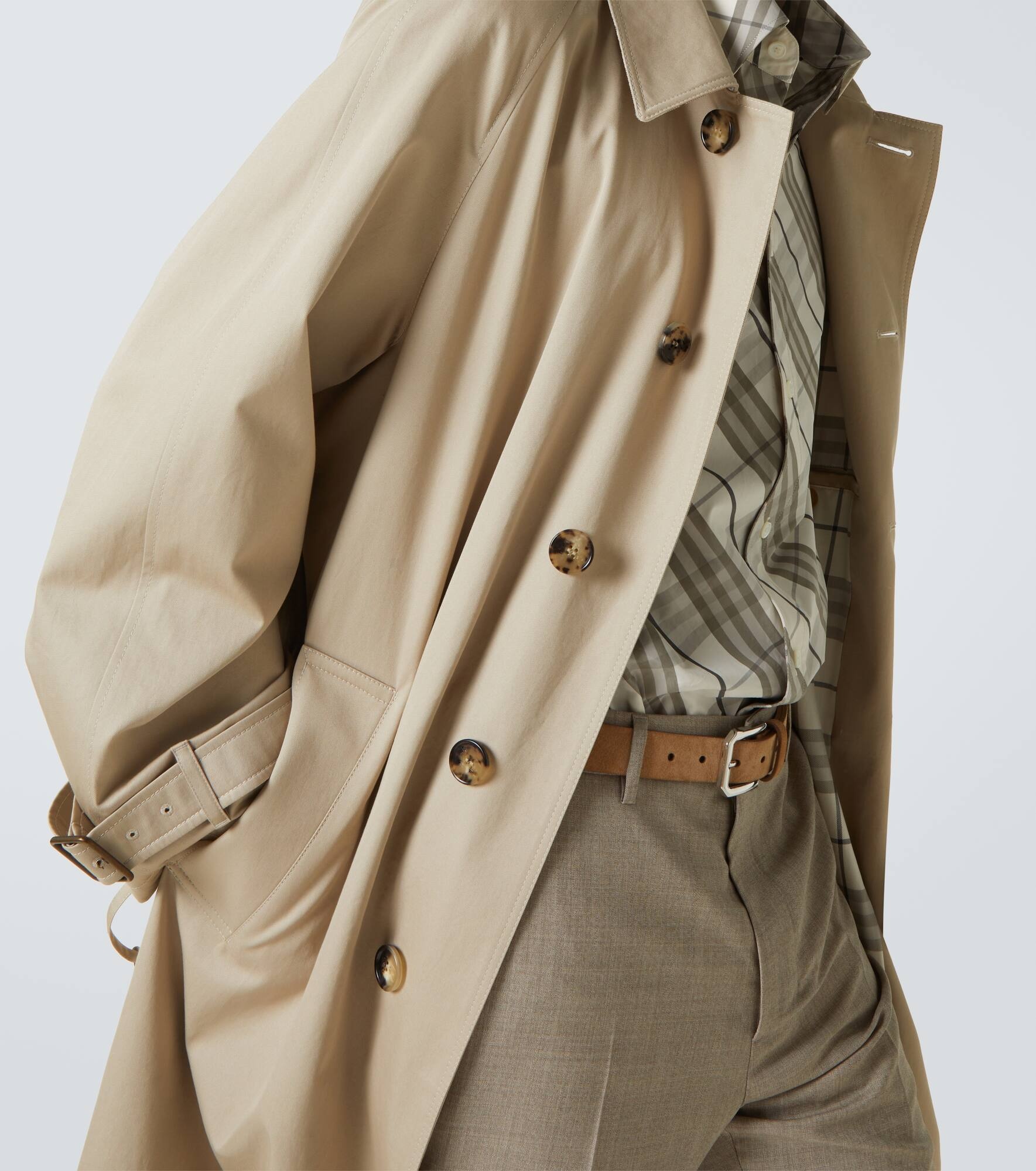Cotton gabardine trench coat - 6