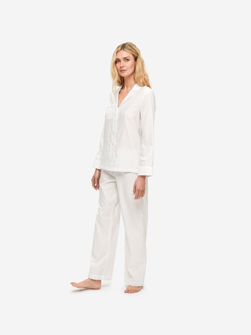 Women's Pyjamas Kate 7 Cotton Jacquard White 5