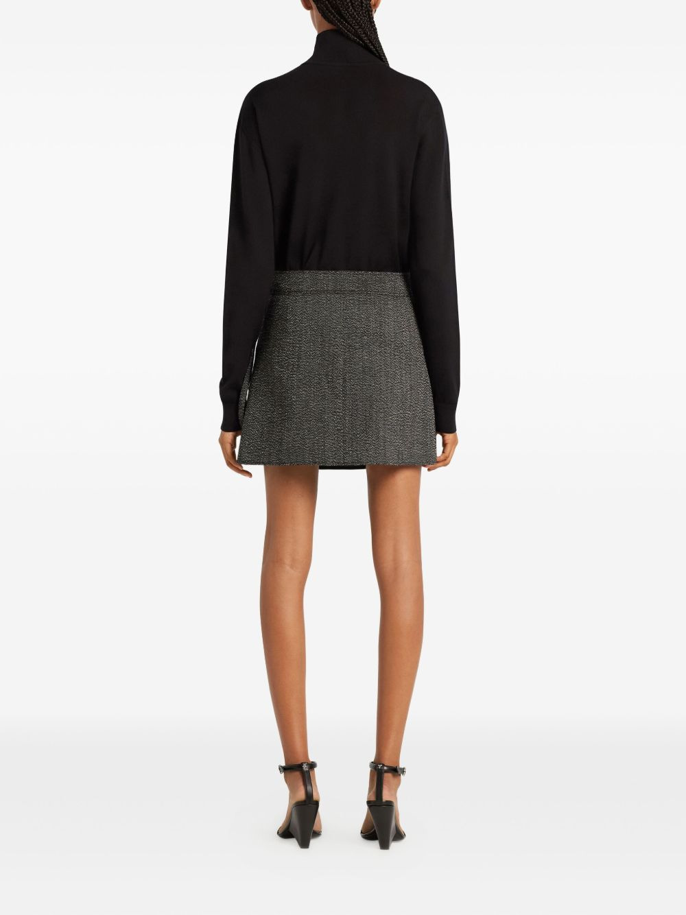 zippered tweed mini skirt - 4