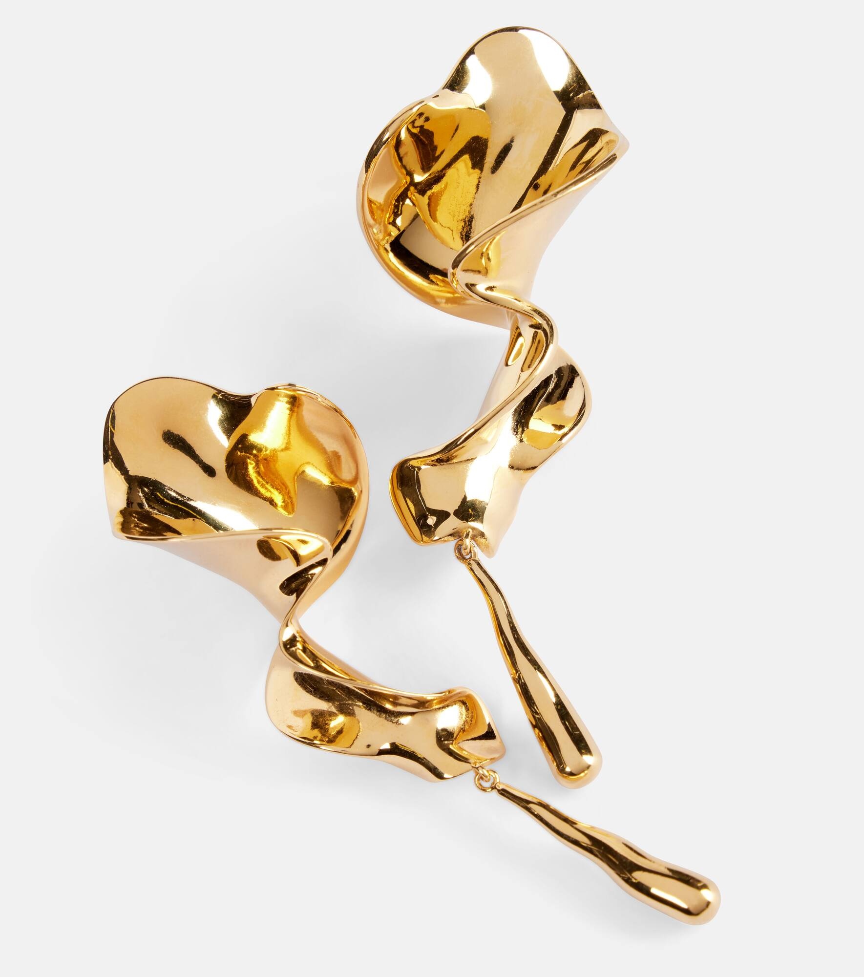 Tidal gold-plated drop earrings - 4