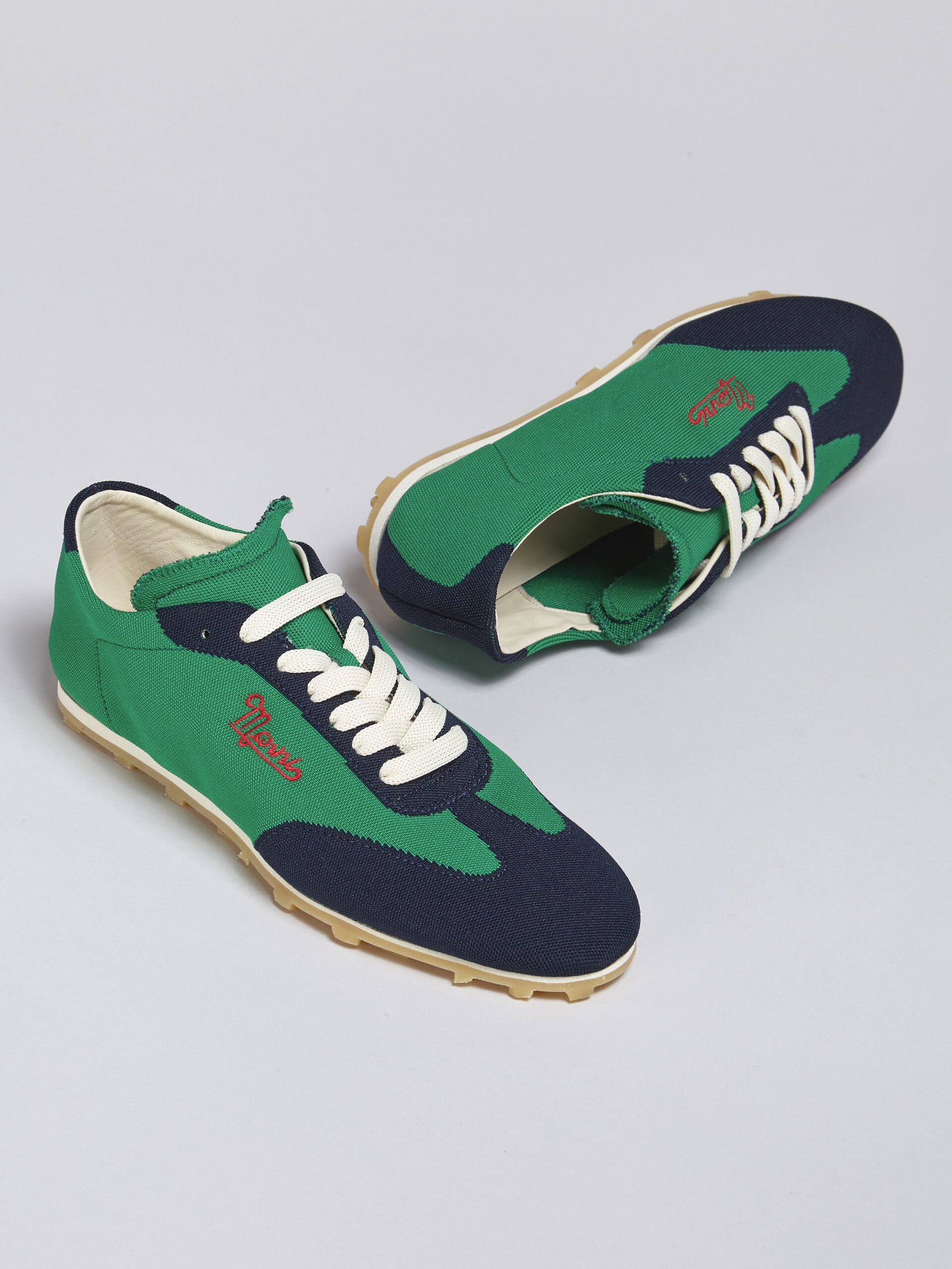 GREEN BLUEBLACK STRETCH JACQUARD PEBBLE SNEAKER - 5