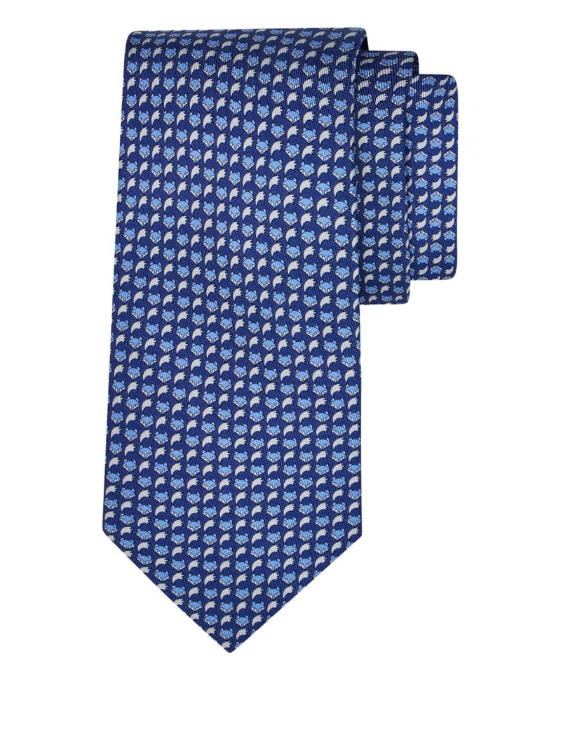 FERRAGAMO fox-print silk tie outlook