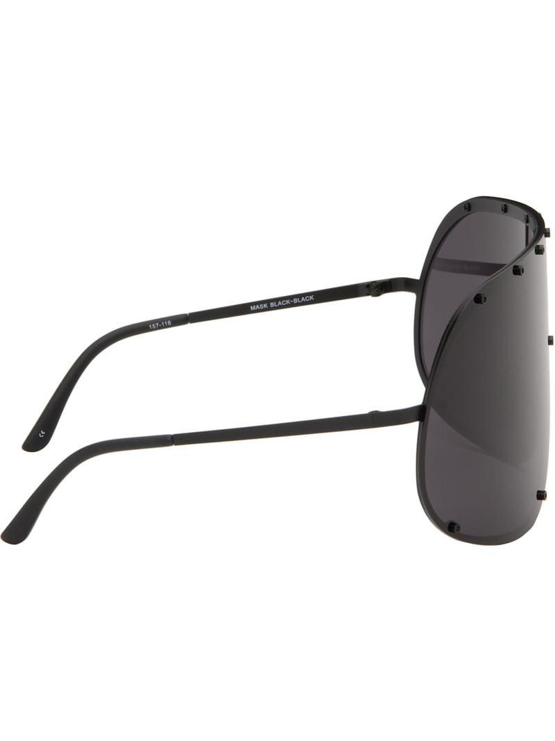 Rick Owens Black Temple Shield Sunglasses outlook