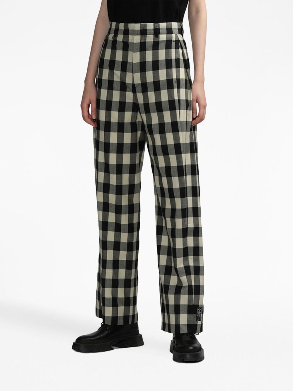 Aoker gingham wool trousers - 3