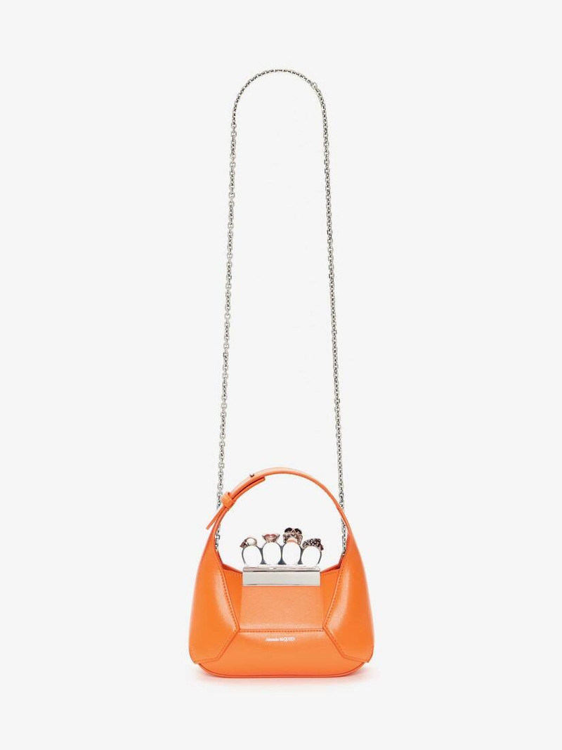 Women's The Jewelled Hobo Mini Bag in Sunset Orange 4