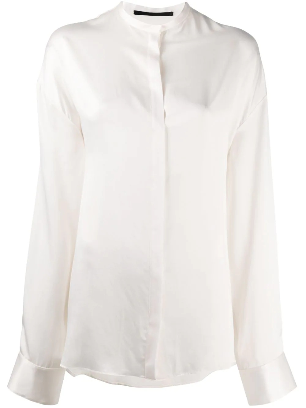 Mandarin collar silk shirt - 1