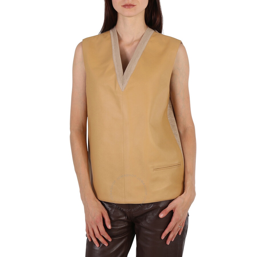 Burberry Bonded Soft Fawn Lambskin And Wool Oversized Vest - 4