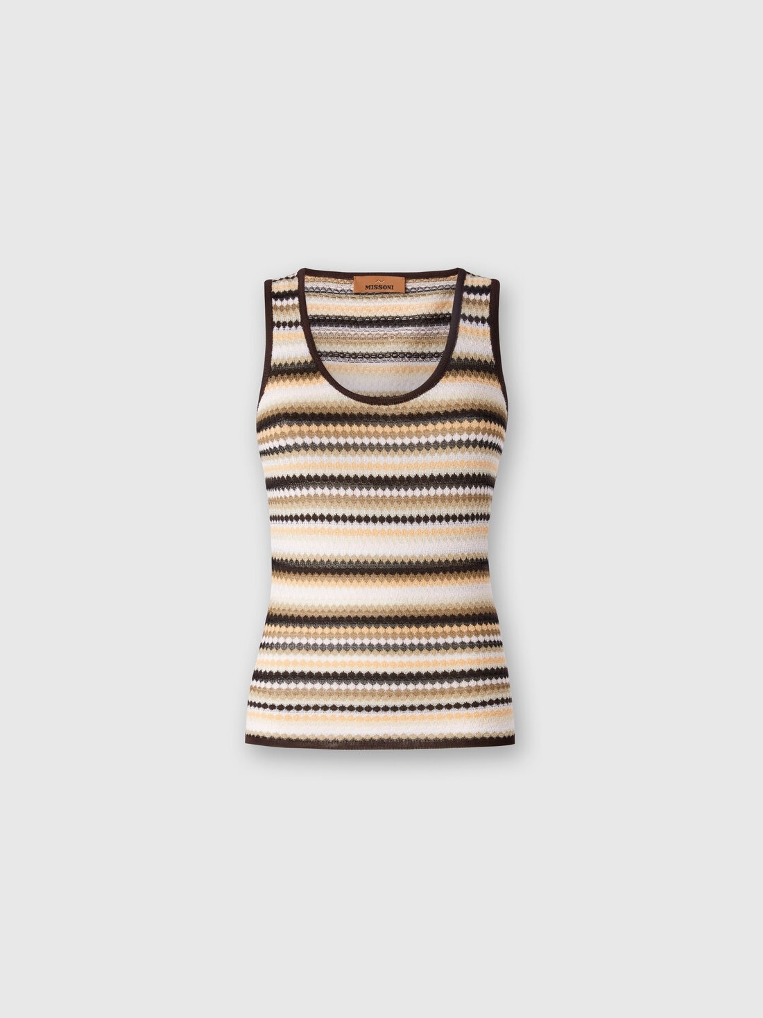 Striped cotton and viscose tank top - 1