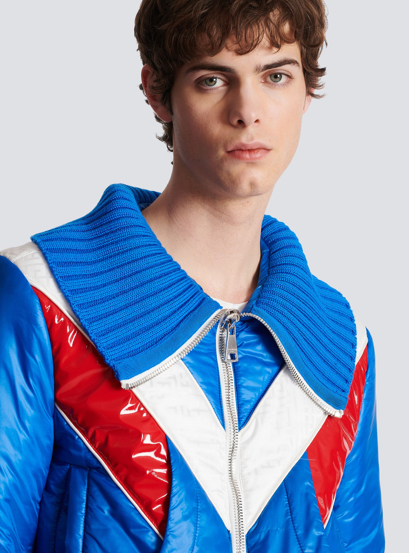 Nylon puffer jacket with contrasting effect 7