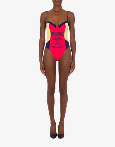 Moschino DOUBLE QUESTION MARK COLOUR BLOCK ONE-PIECE SWIMSUIT outlook