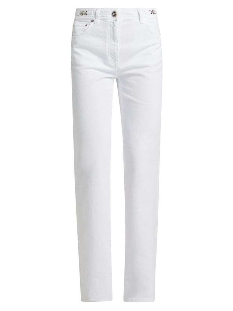 Women's Washed Slim-Fit Jeans - White 1