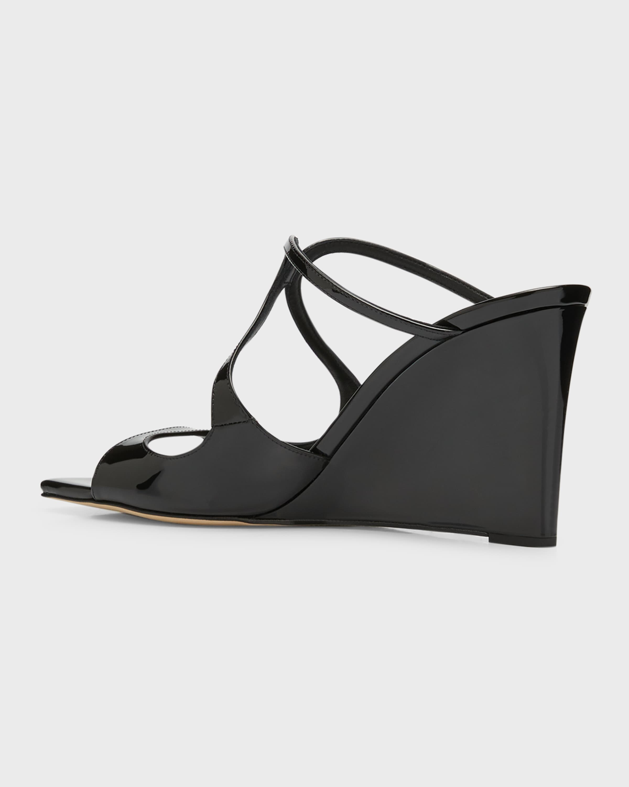 Anise Patent Leather Wedge Sandals - 5