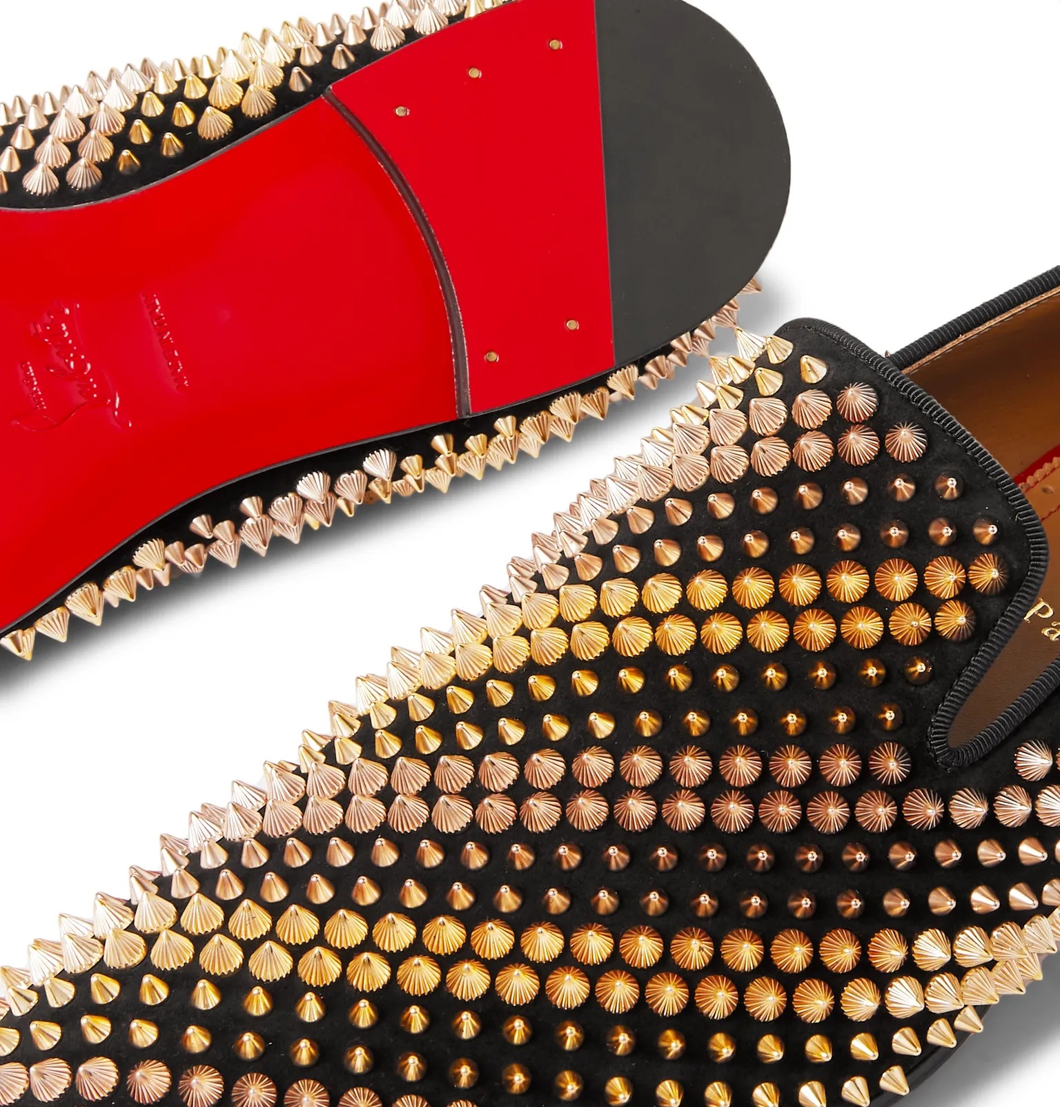 Studded Suede Loafers - 6