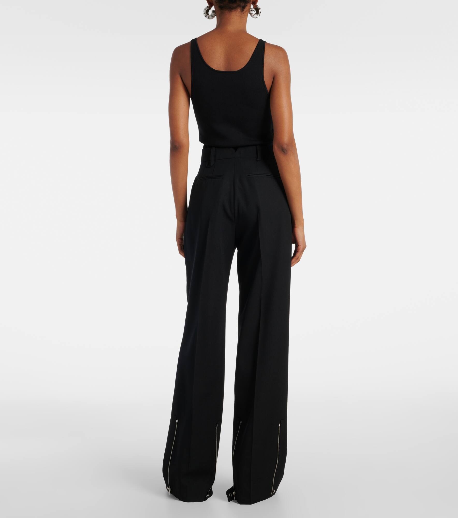 Mirada wool crêpe straight pants - 3