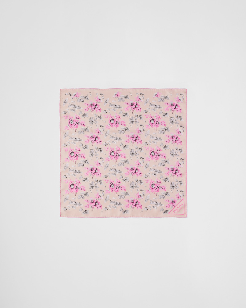 Printed silk twill scarf 3