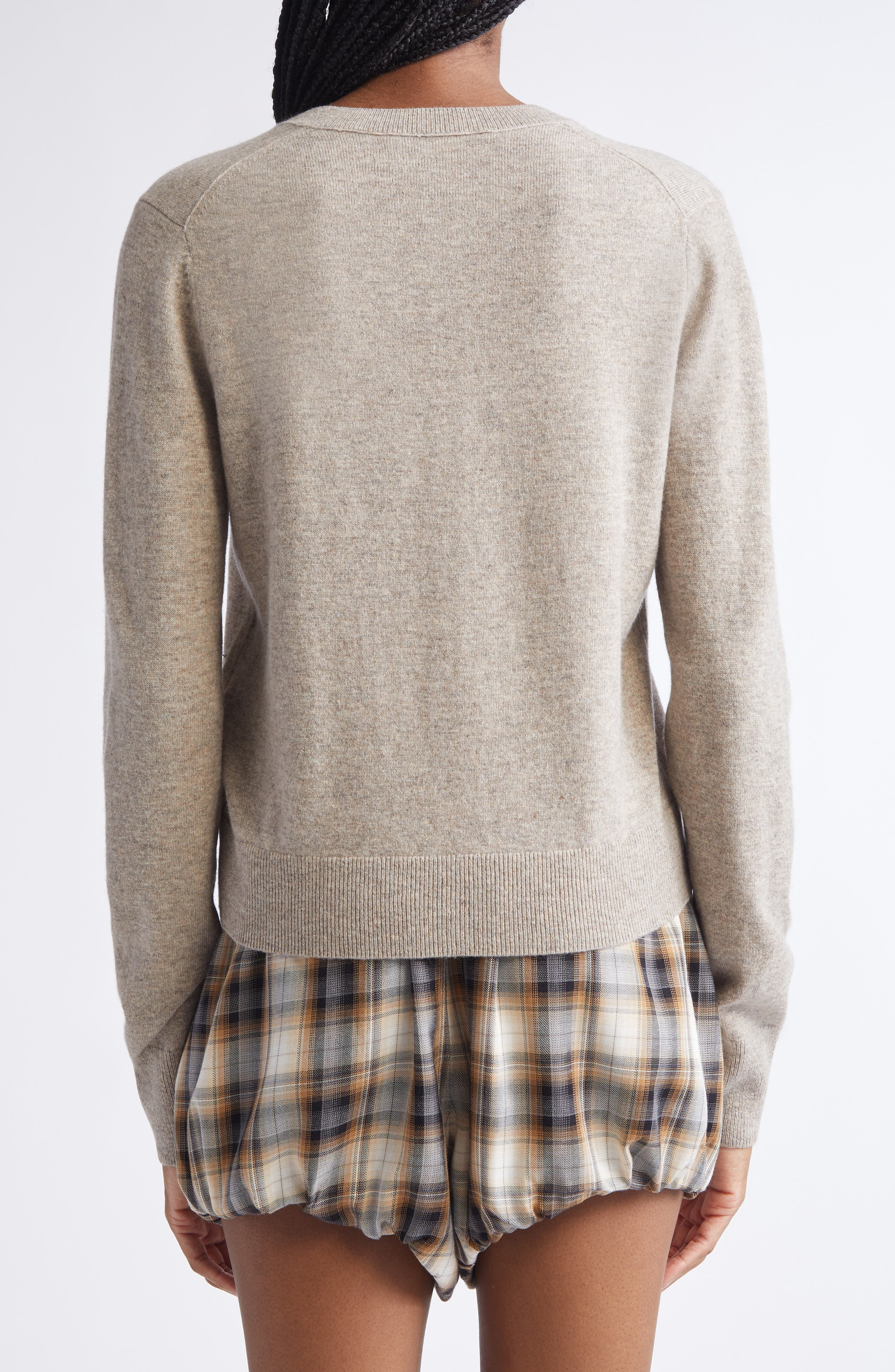 Acne Studios Keny Core Wool & Yak Hair Cardigan in Greige Melange at Nordstrom - 3