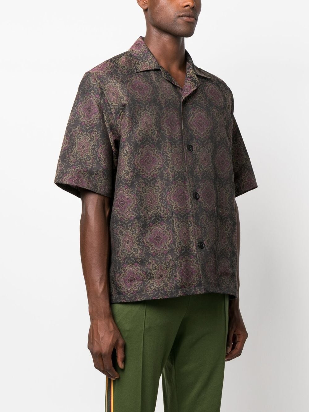 geometric-pattern short-sleeved shirt - 3