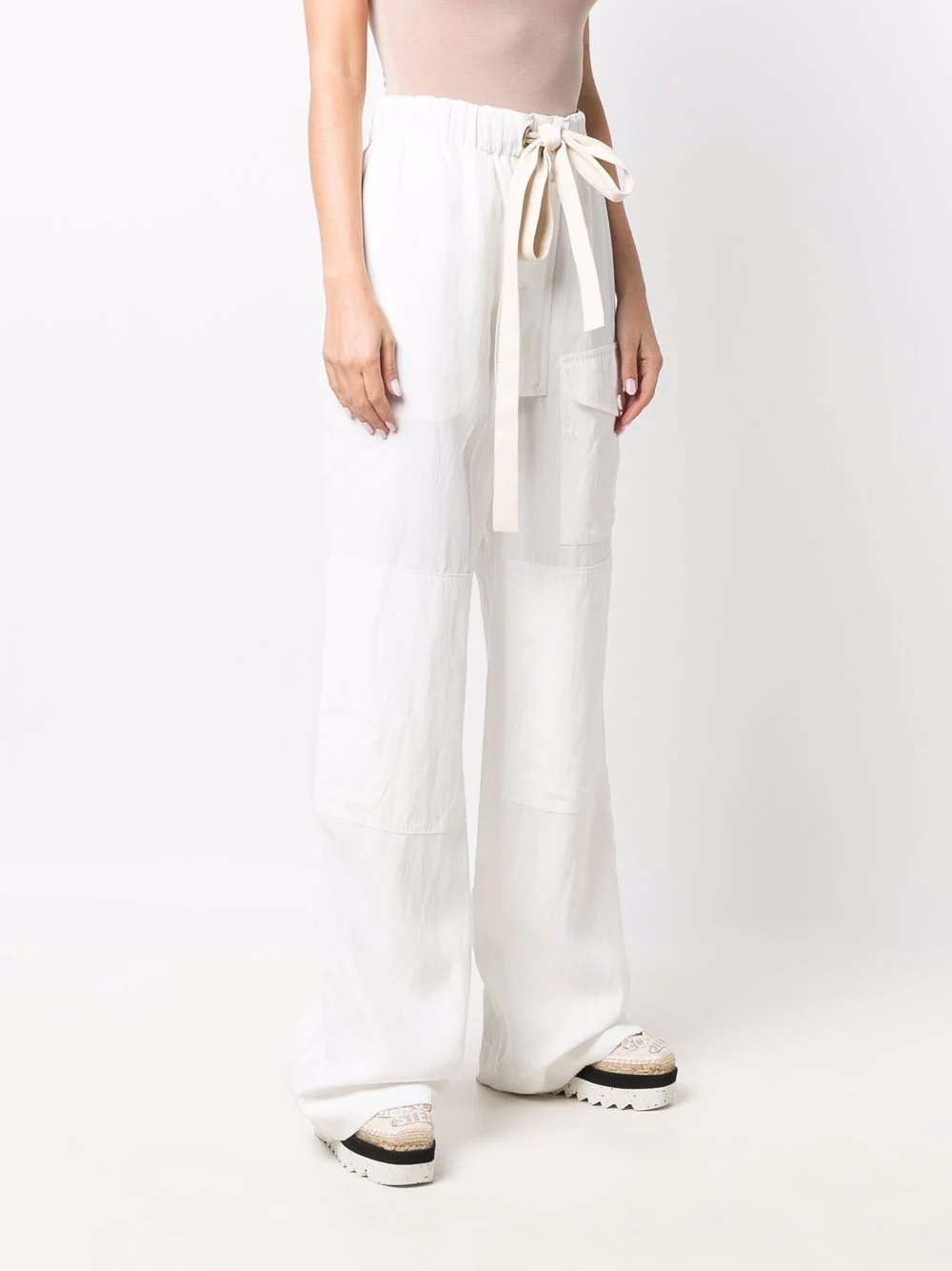 flap pockets straight-leg trousers - 3