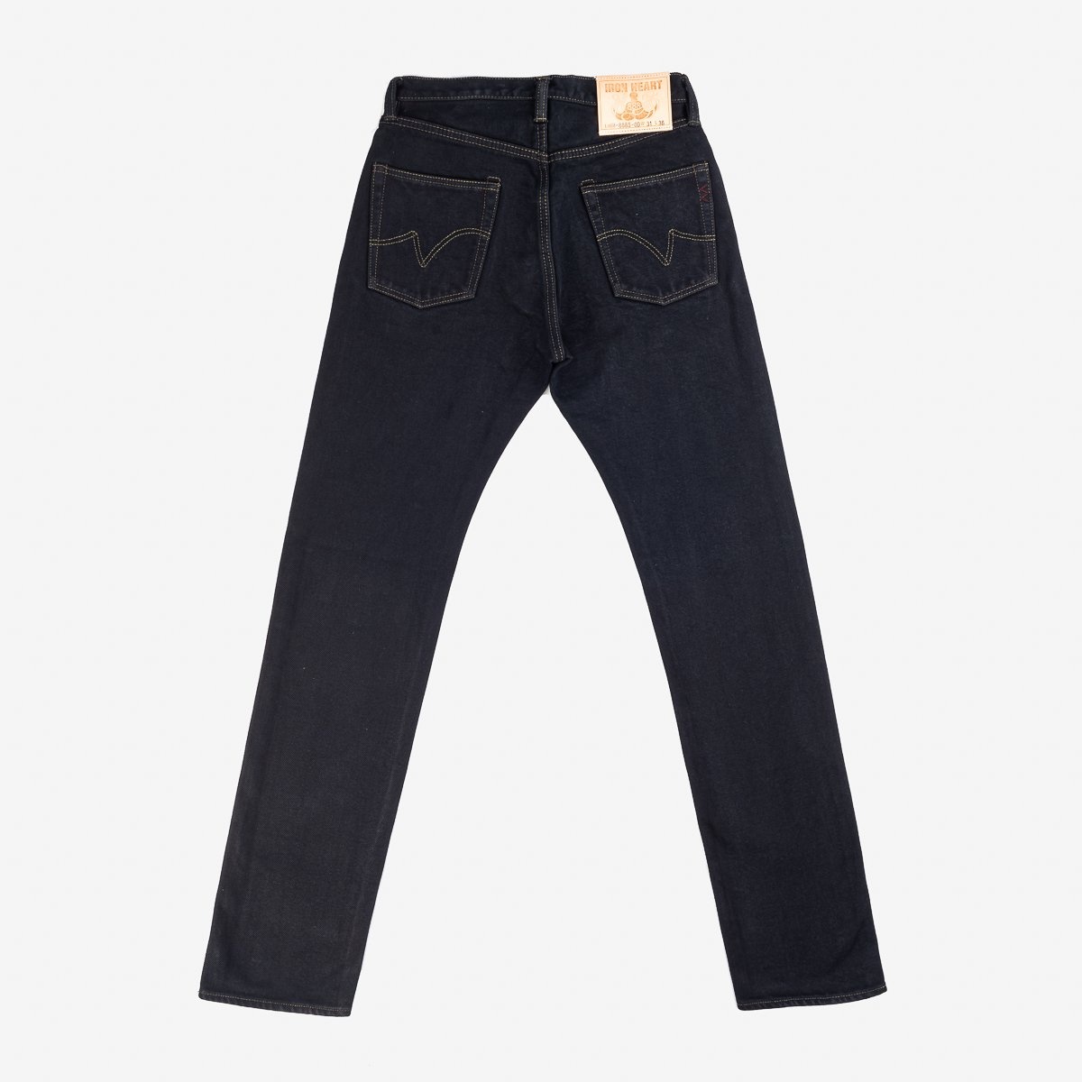 IH-888S-21od 21oz Selvedge Denim Medium/High Rise Tapered Cut Jeans - Indigo Overdyed Black - 5