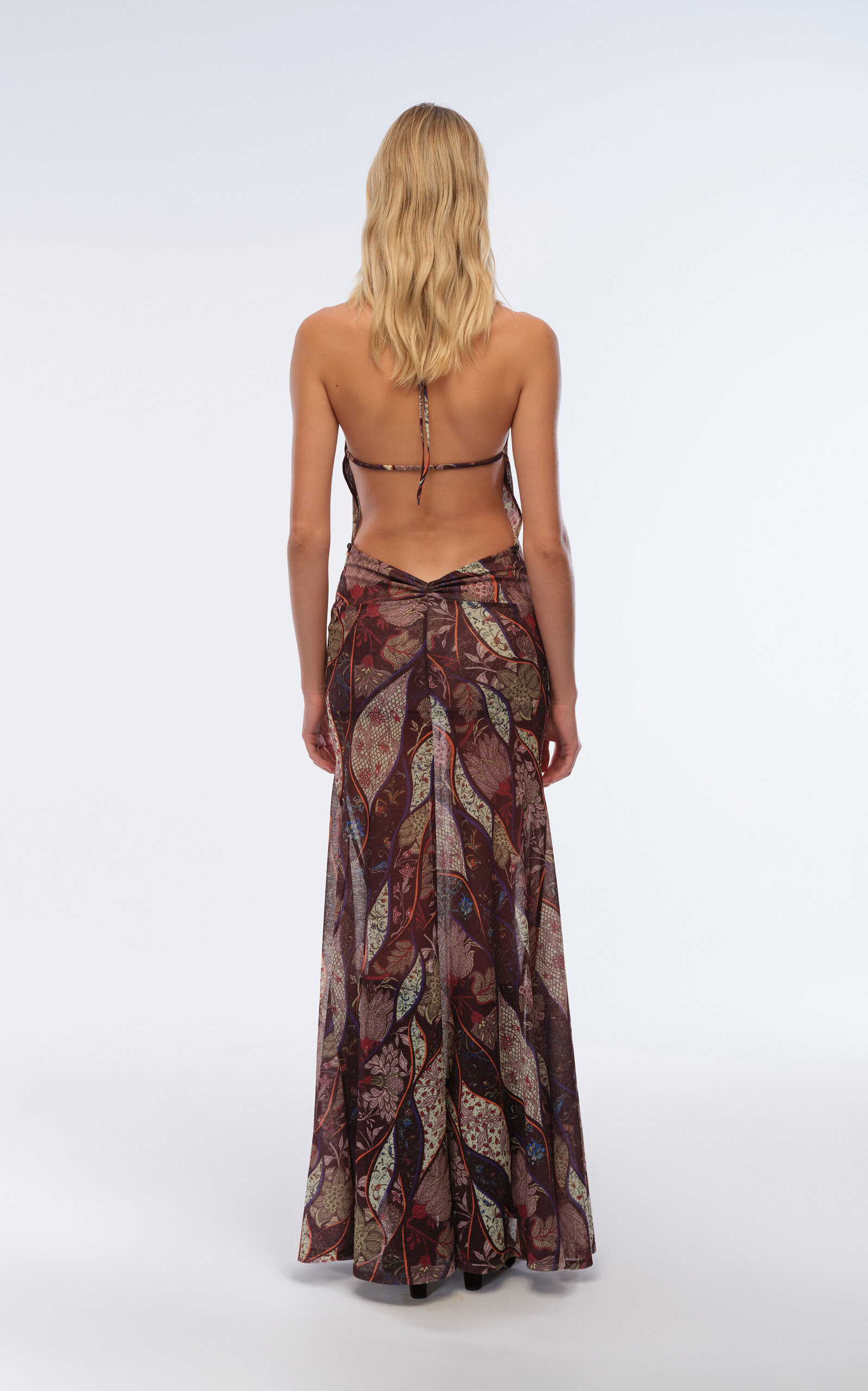 Nensi Printed Mesh Maxi Slip Dress multi - 3