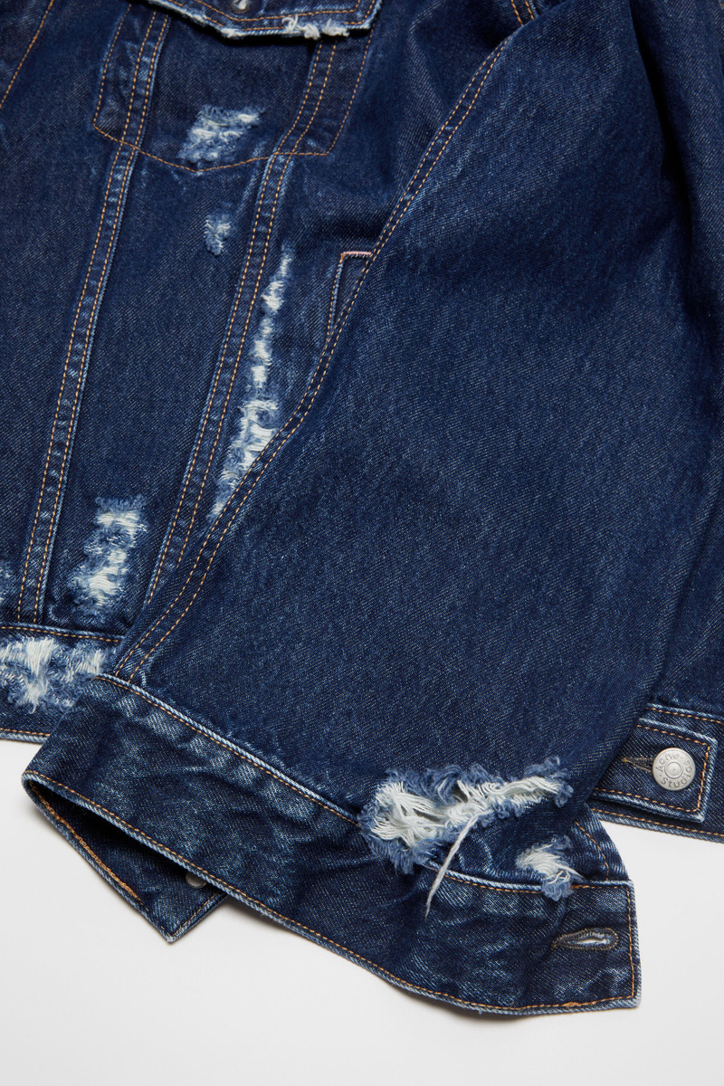 Distressed denim jacket - Relaxed fit - Mid blue 6