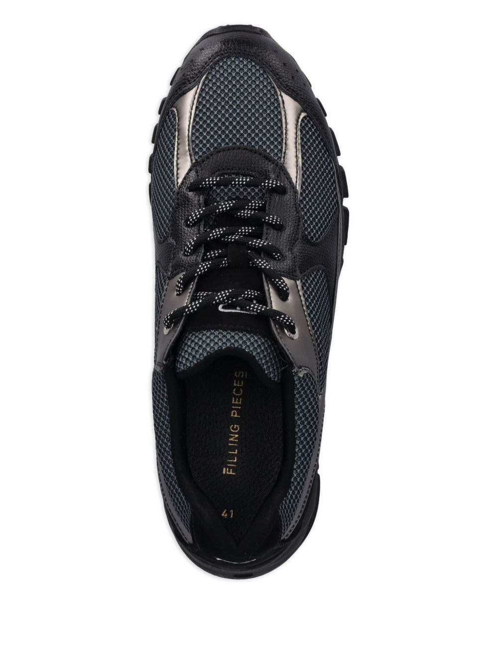 metallic-panel mesh sneakers - 3