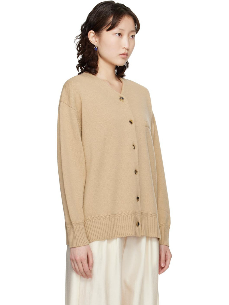 Beige Merino Wool Cardigan 2
