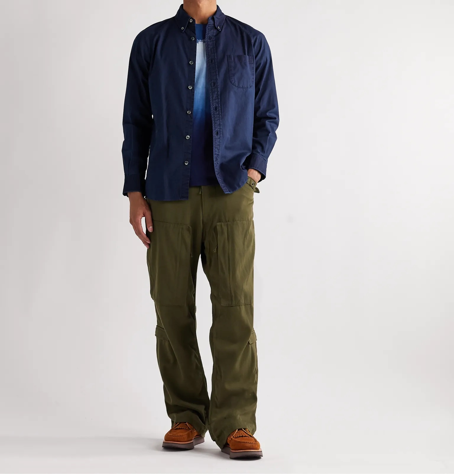 Button-Down Collar Indigo-Dyed Cotton Oxford Shirt - 2