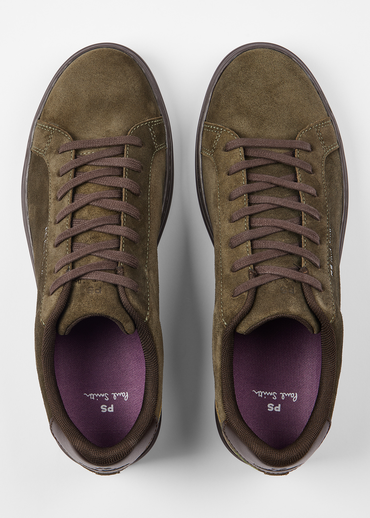 Khaki Suede 'Rex' Embroidery Trainers - 5