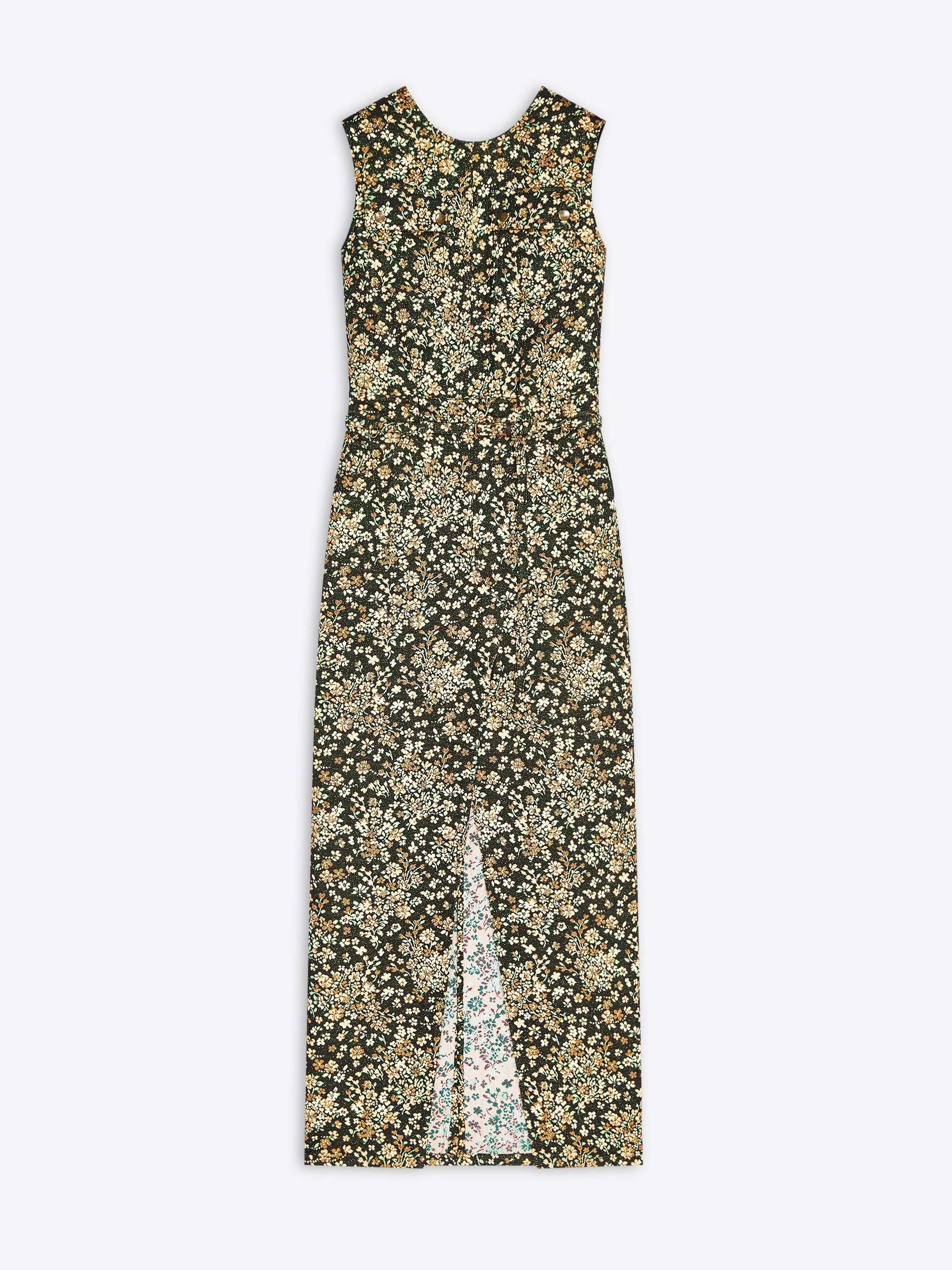 LONG SLITTED FLORAL DRESS - 1