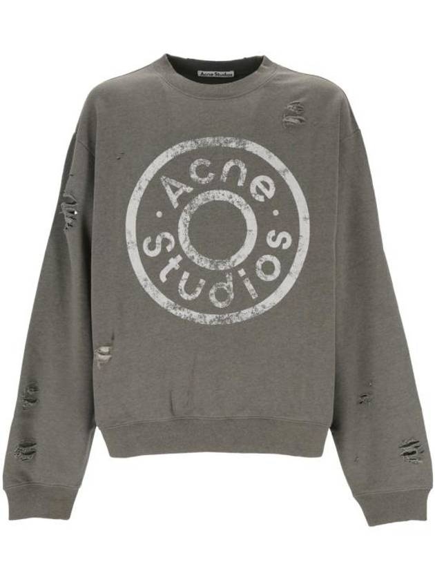 Print Logo Sweatshirt Moss Green - 1