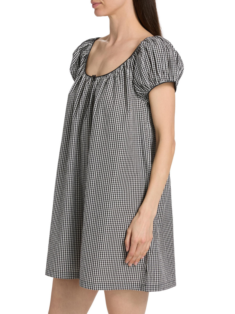 Women's Julia Cotton Minidress - Noir La Maddalena Gingham 4