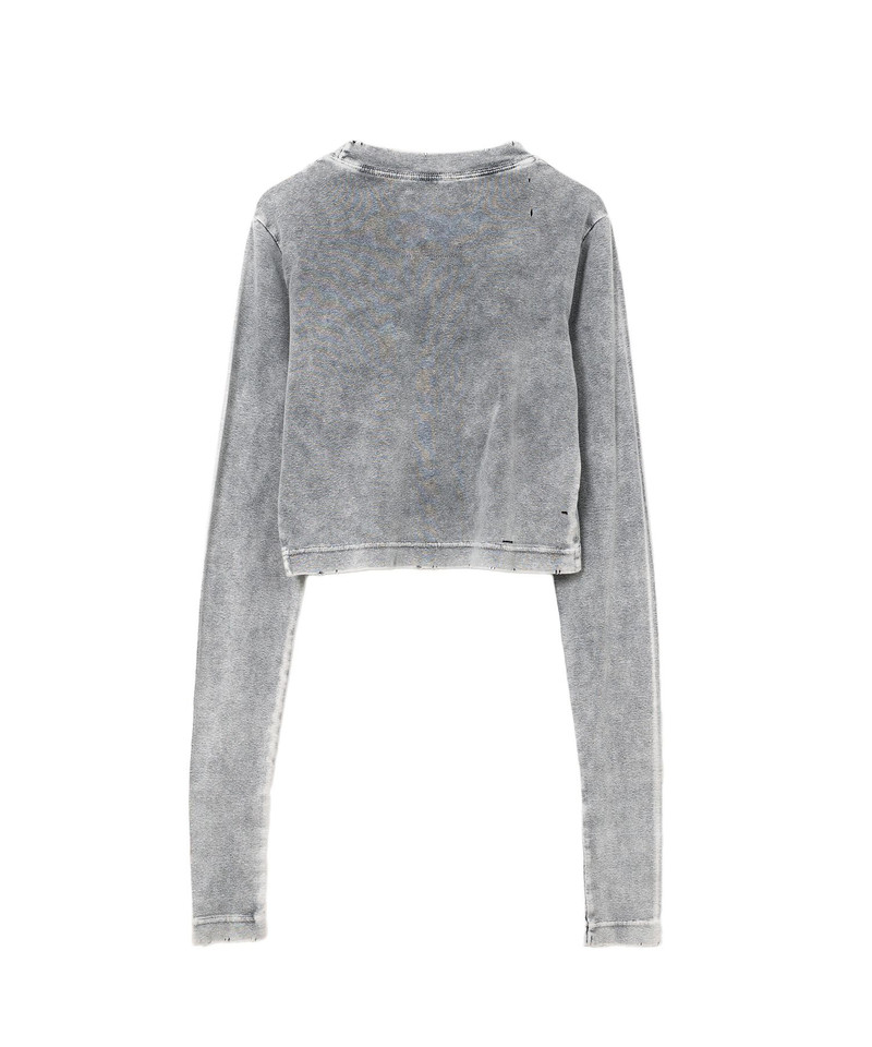 Bleached Cropped Long Sleeve T-shirt 25