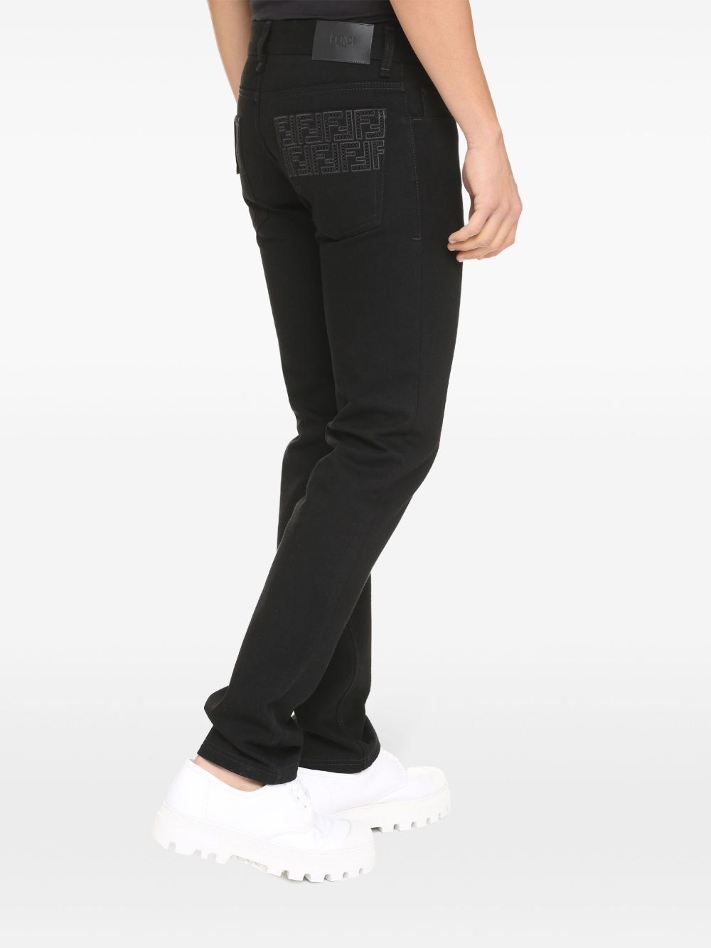 FF embroidered slim-fit jeans - 3