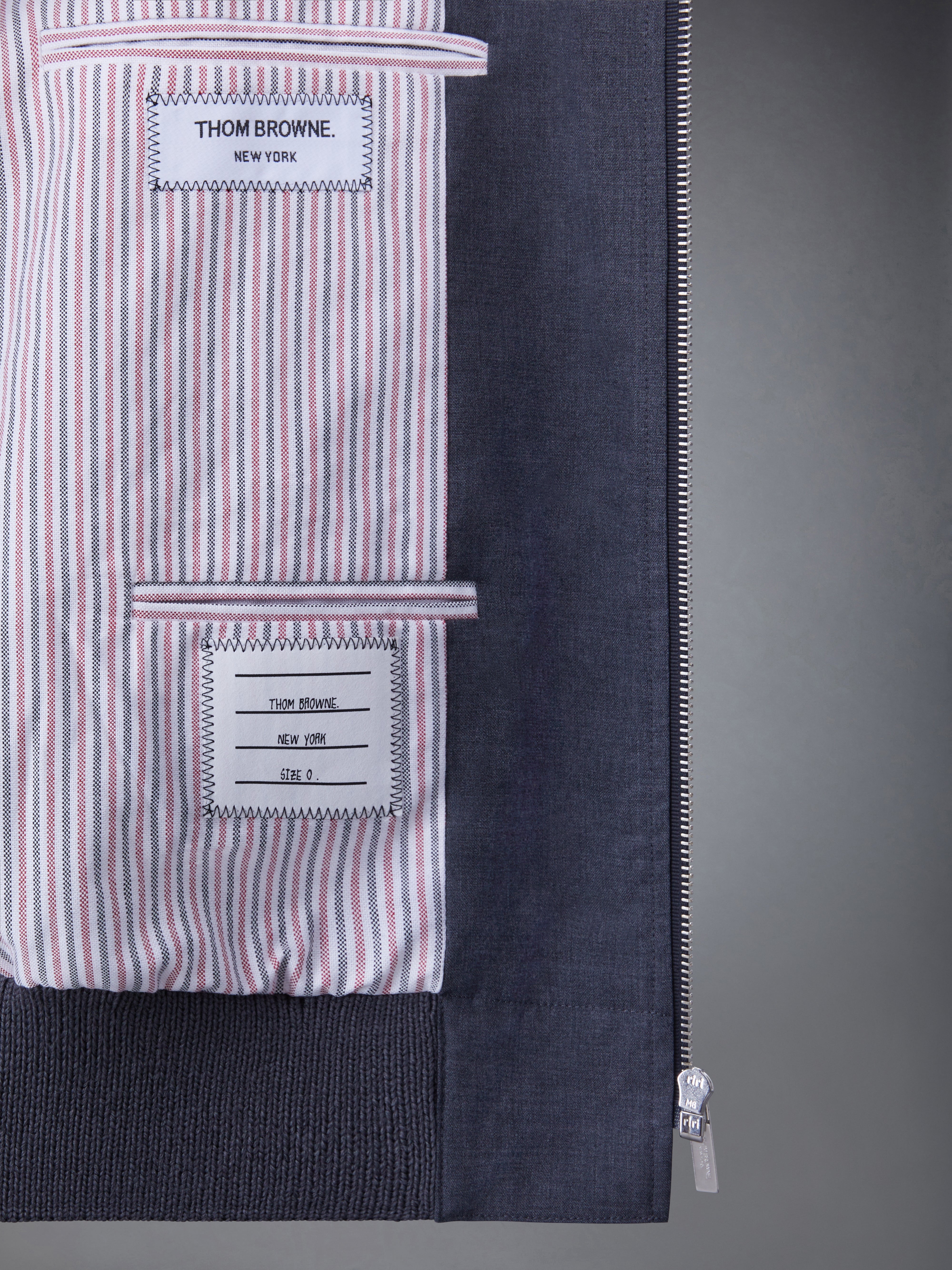 PLAIN WEAVE SUITING 4-BAR BLOUSON JACKET - 5
