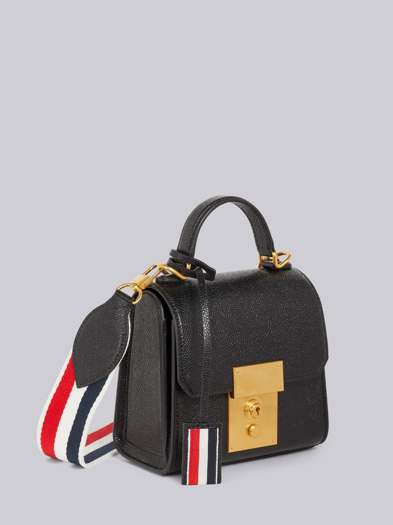 Black Pebbled Calfskin Mrs. Thom Mini Flap Crossbody Bag 3