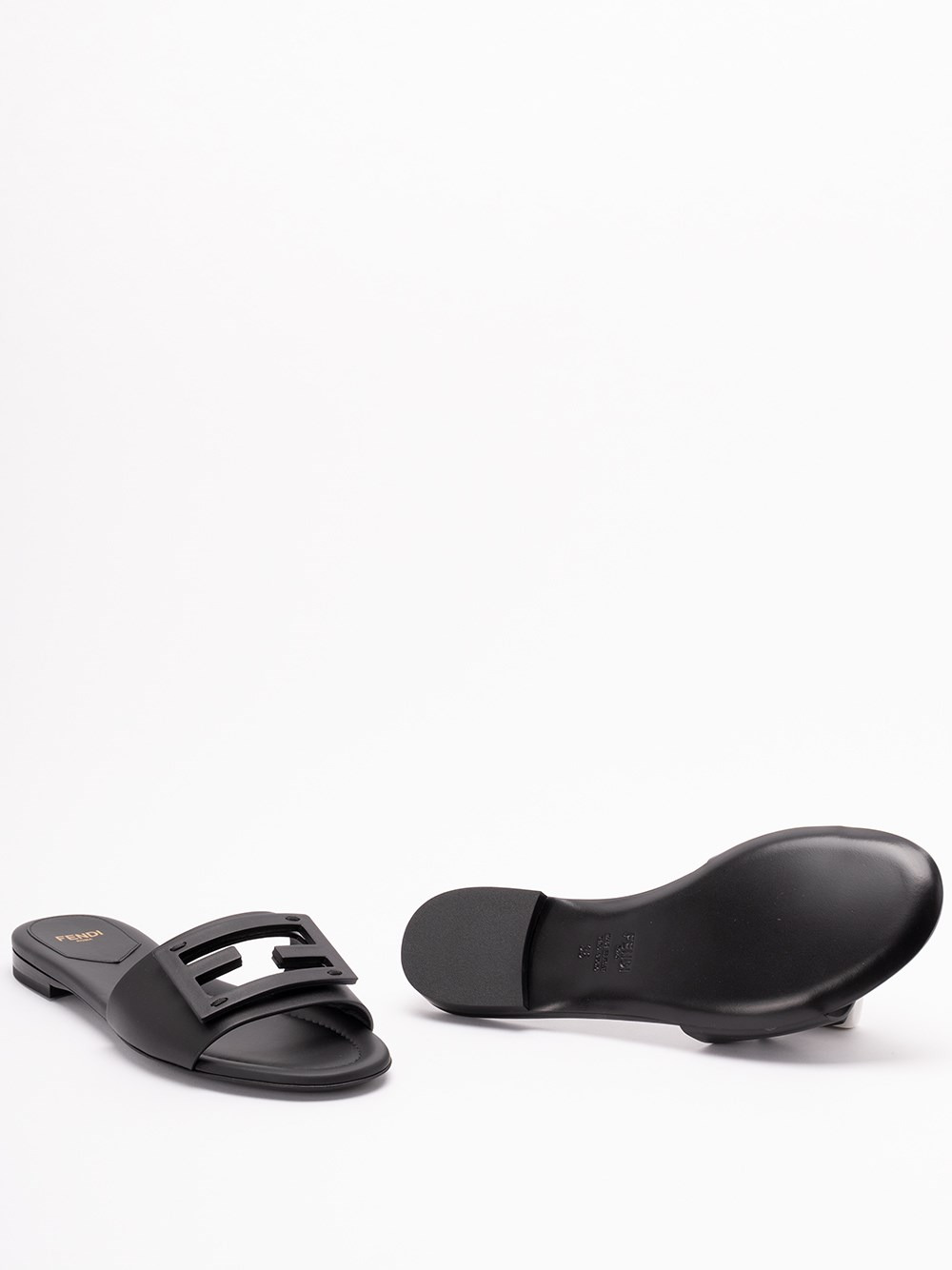 `Signature` Leather Slides - 4