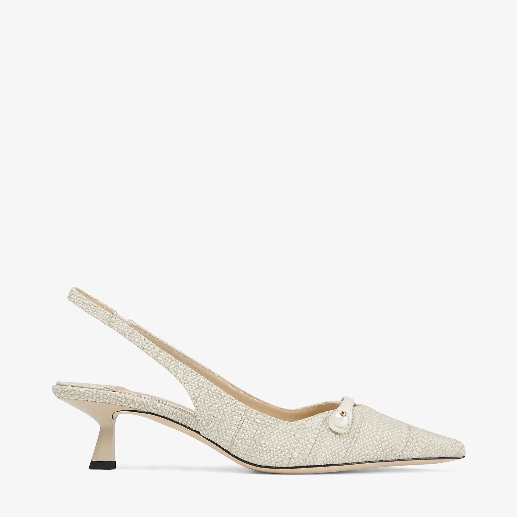 Amita 45 Natural Fine Raffia Slingbacks - 1