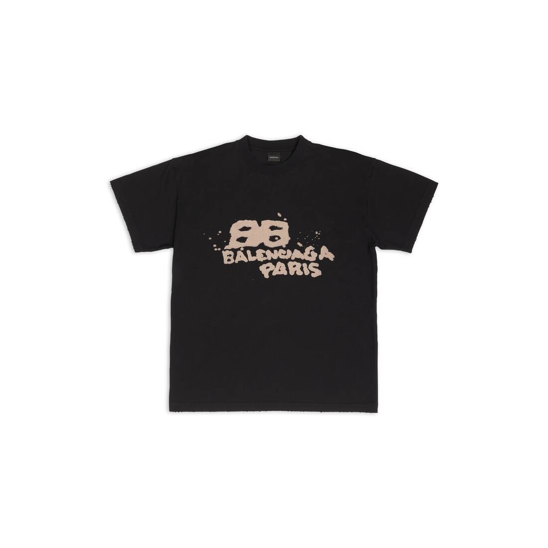 ☆韓国の人気☆【BALENCIAGA】☆BB PARIS ICON 半袖Tシャツ☆ BALENCIAGA Hand Drawn BB Icon T-Shirt Medium Fit Black Ecru