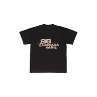BALENCIAGA Women's Hand Drawn Bb Icon T-shirt Medium Fit in