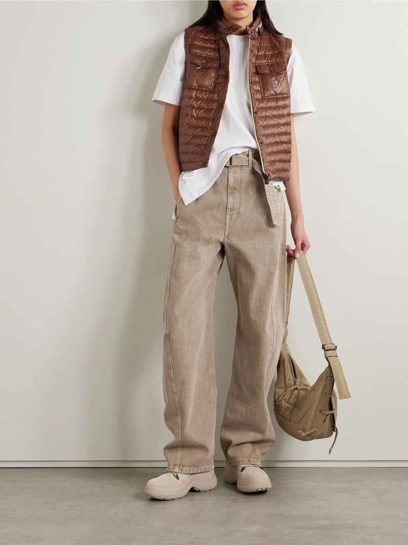 Moncler Grenoble Gumaine quilted ripstop down vest Brown outlook