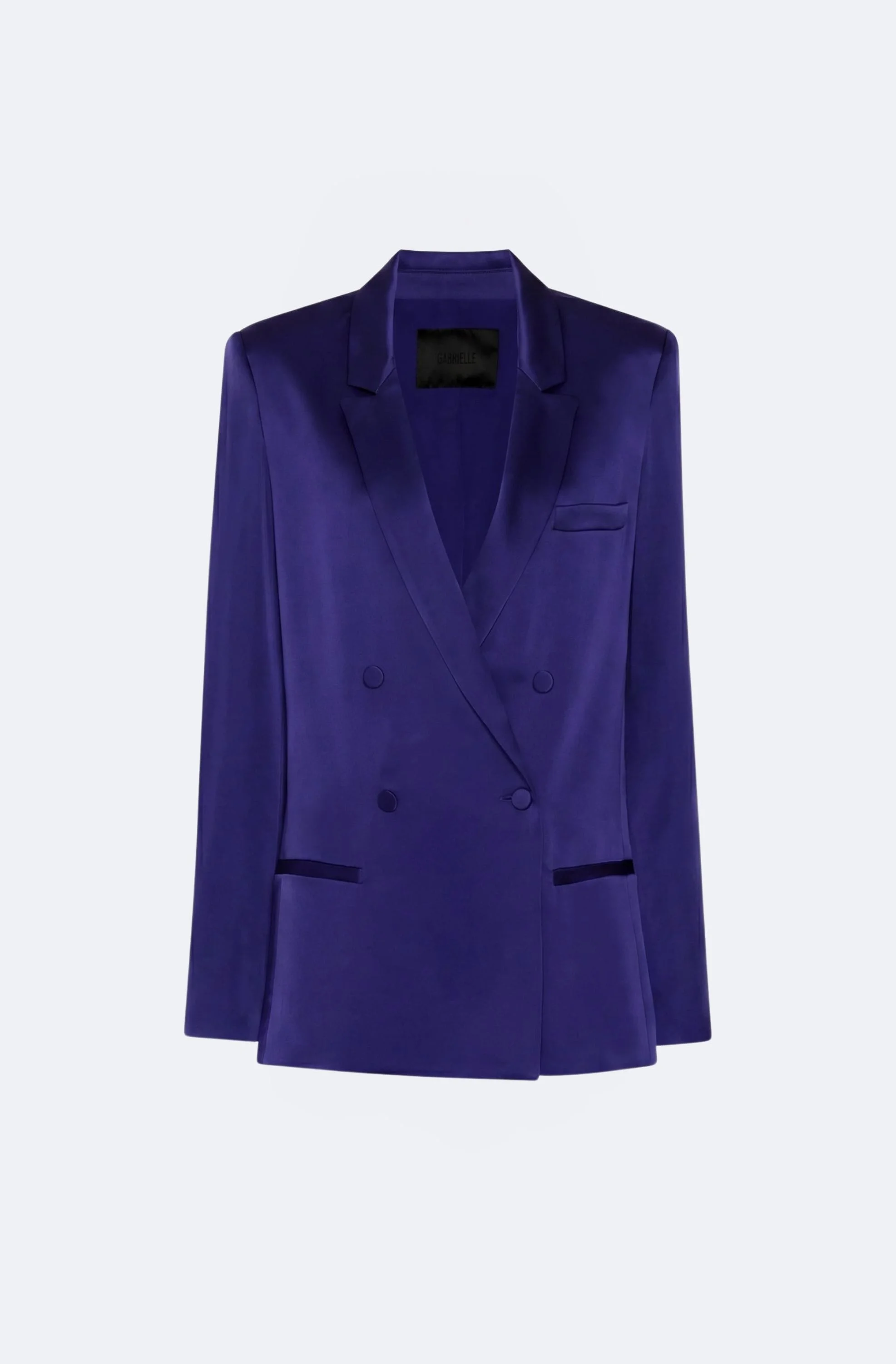 Satin Double Breasted Blazer - 1